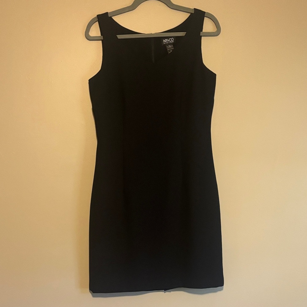 New York & Company Elegant Black Sheath Dress - Size 8